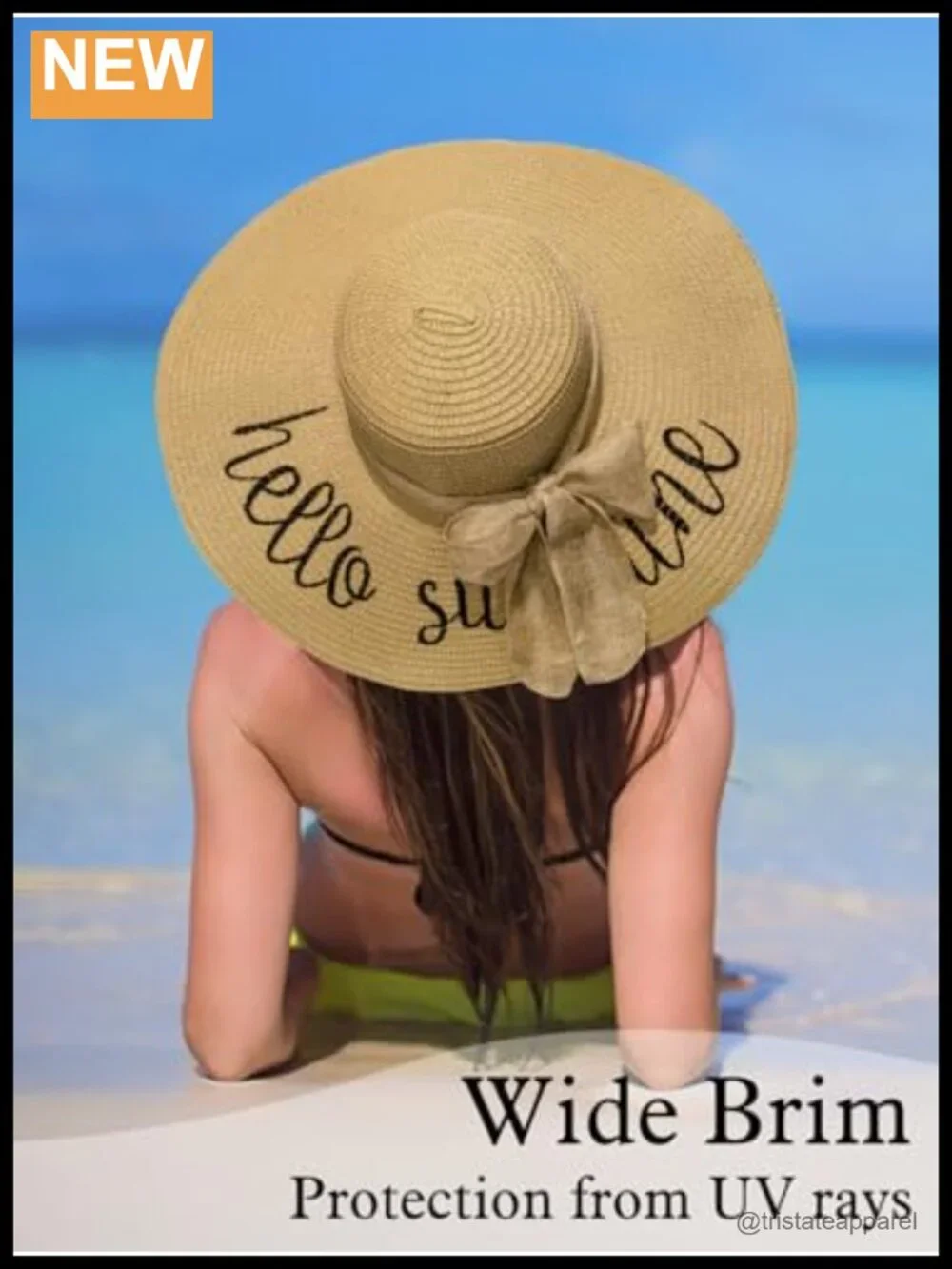 Floppy Wide Brim Straw Sun Hat for Women, Adjustable Beach Hat with Chin Strap,